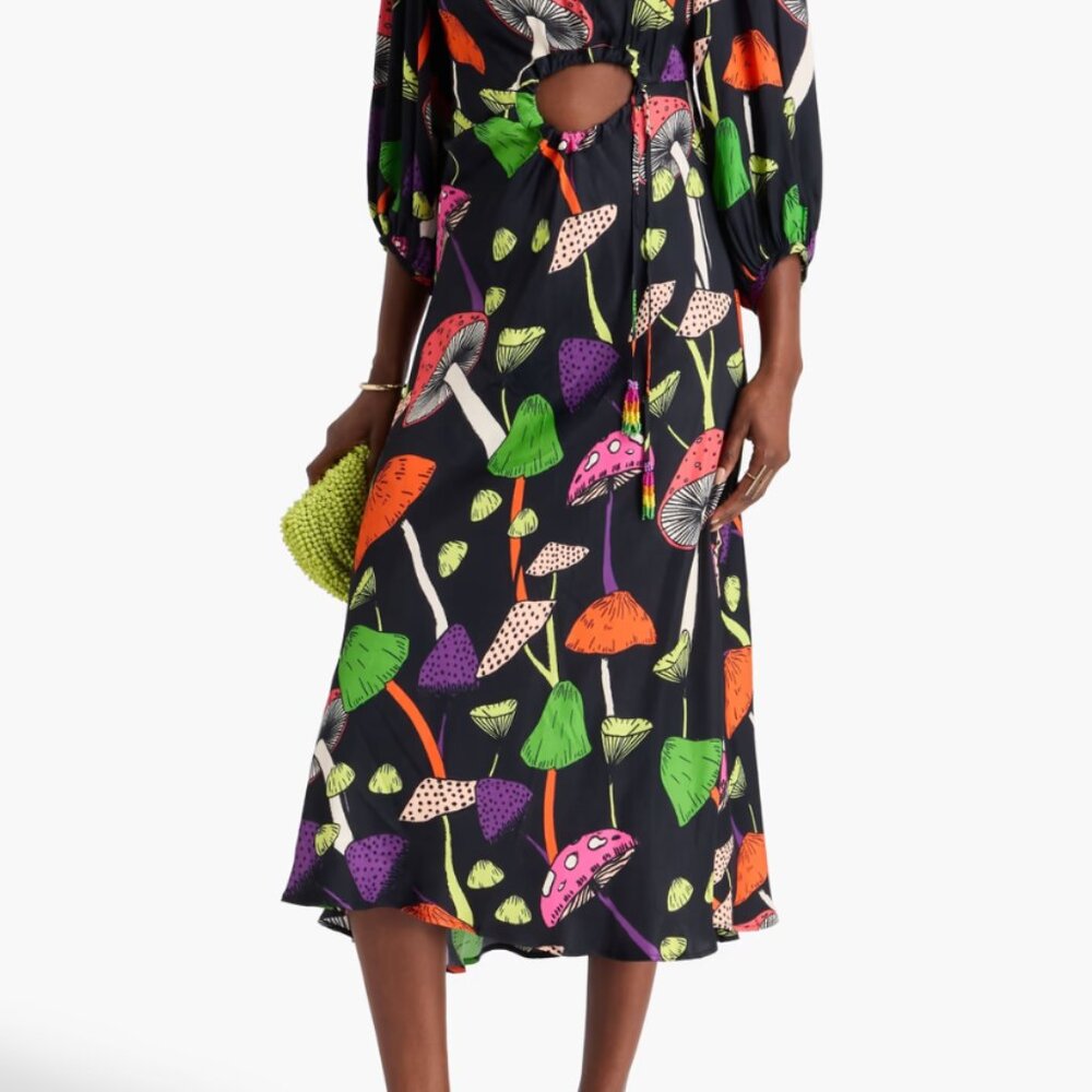 NWOT Farm Rio Mushroom Midi Dress — Medium